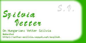 szilvia vetter business card